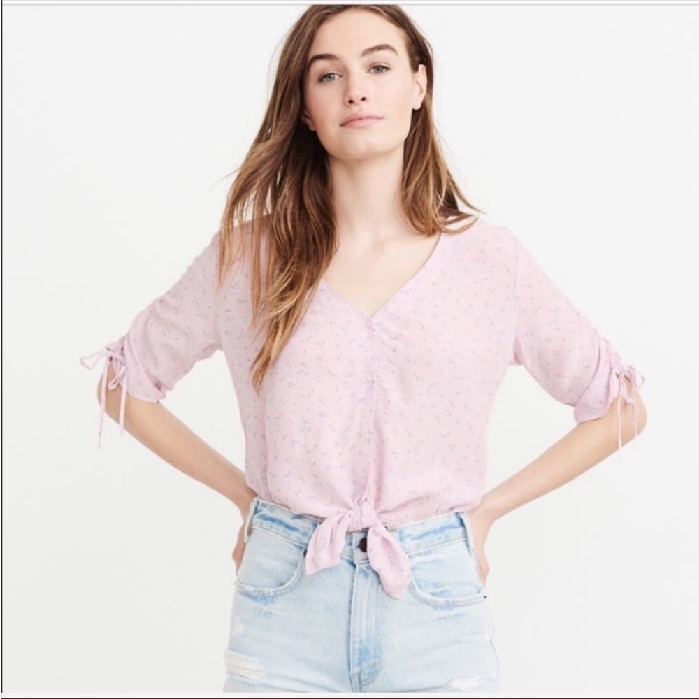 A&F Tie Front Blouse